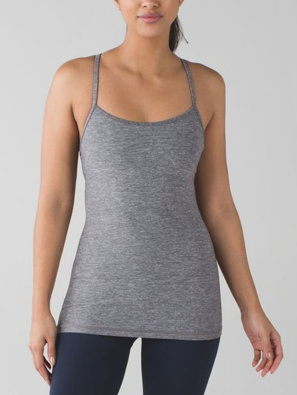 Lululemon Power Y Tank Heathered Slate Womens Size 12